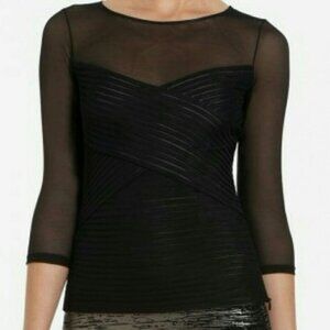 NEW BCBGMaxAzria Black Amora Mash Top S